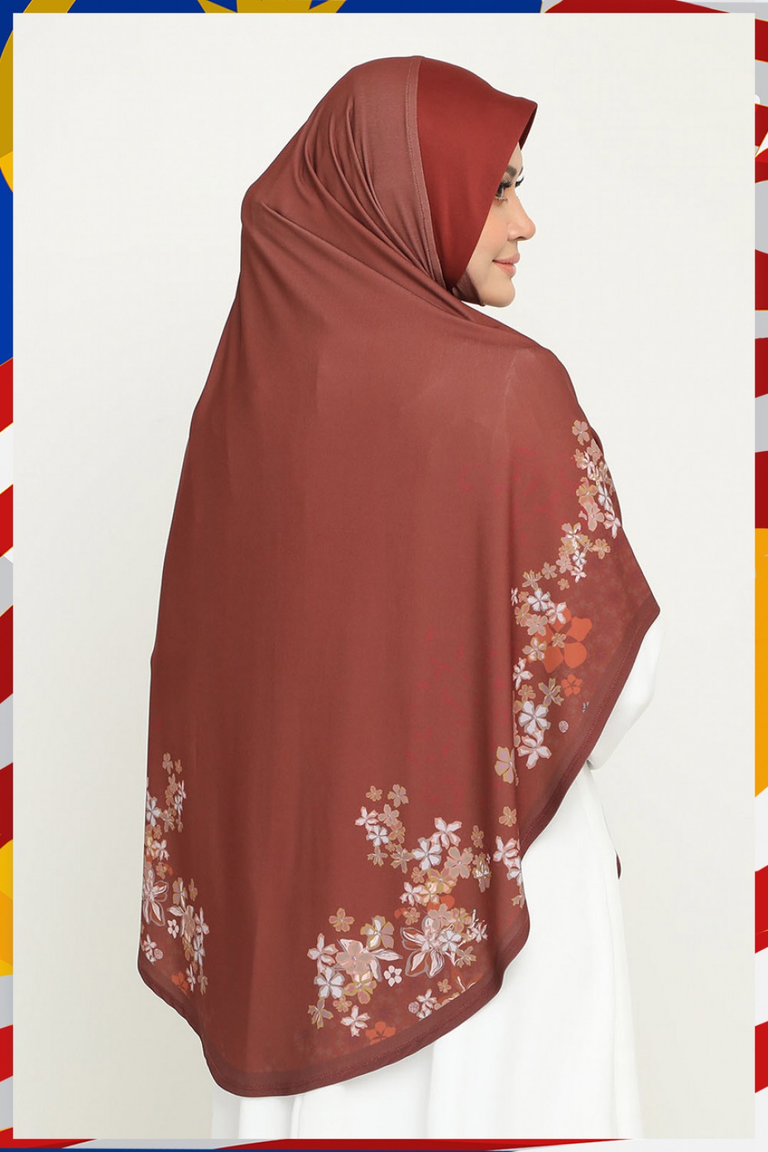 Sarung Printed Khamsiyyah Deep Maroon