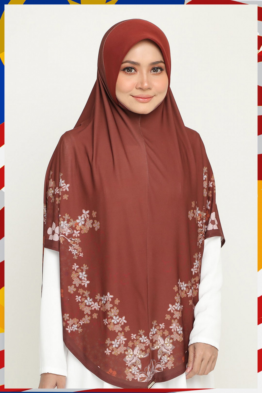 Sarung Printed Khamsiyyah Deep Maroon