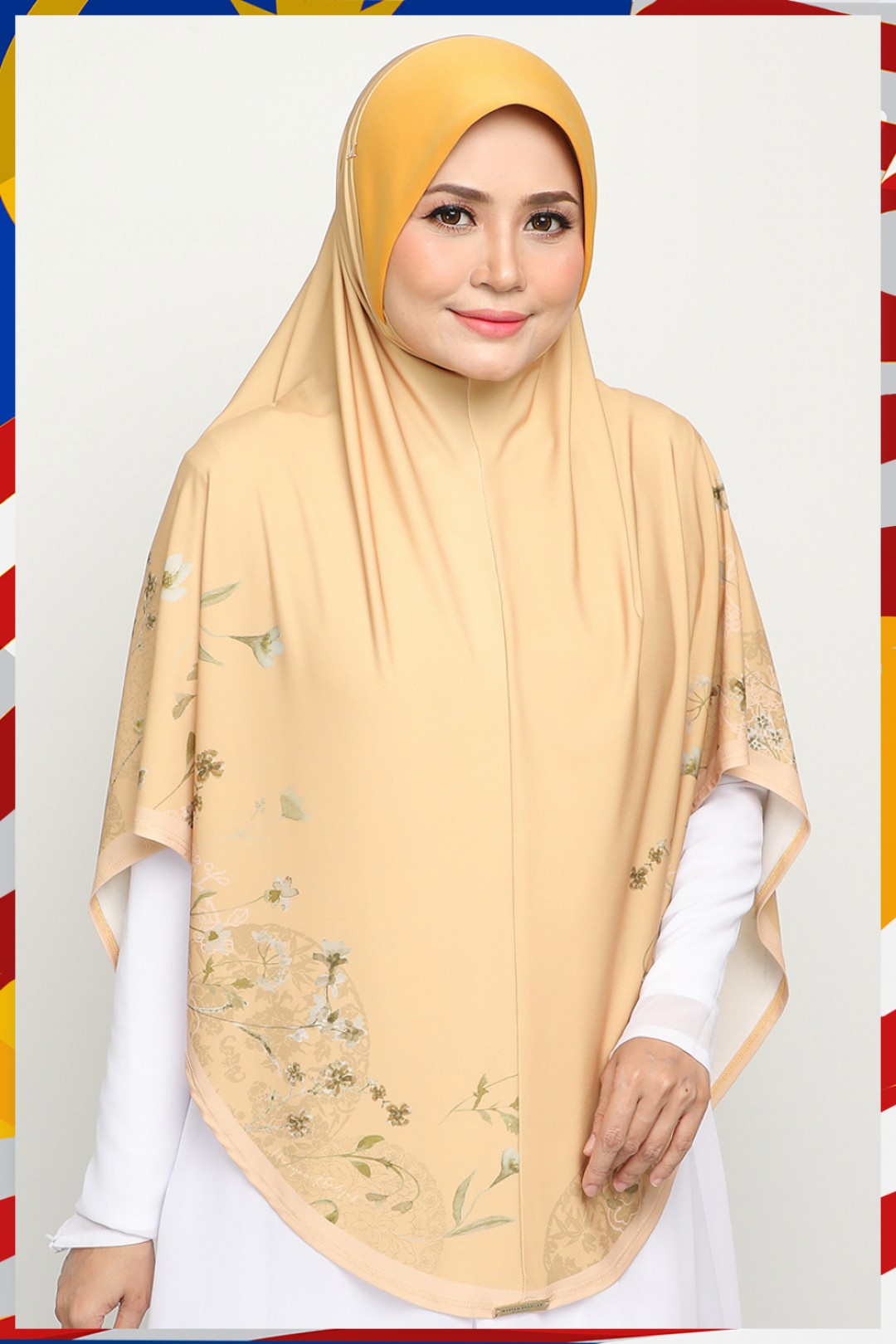 Sarung Printed Najdiyyah Pale Mustard