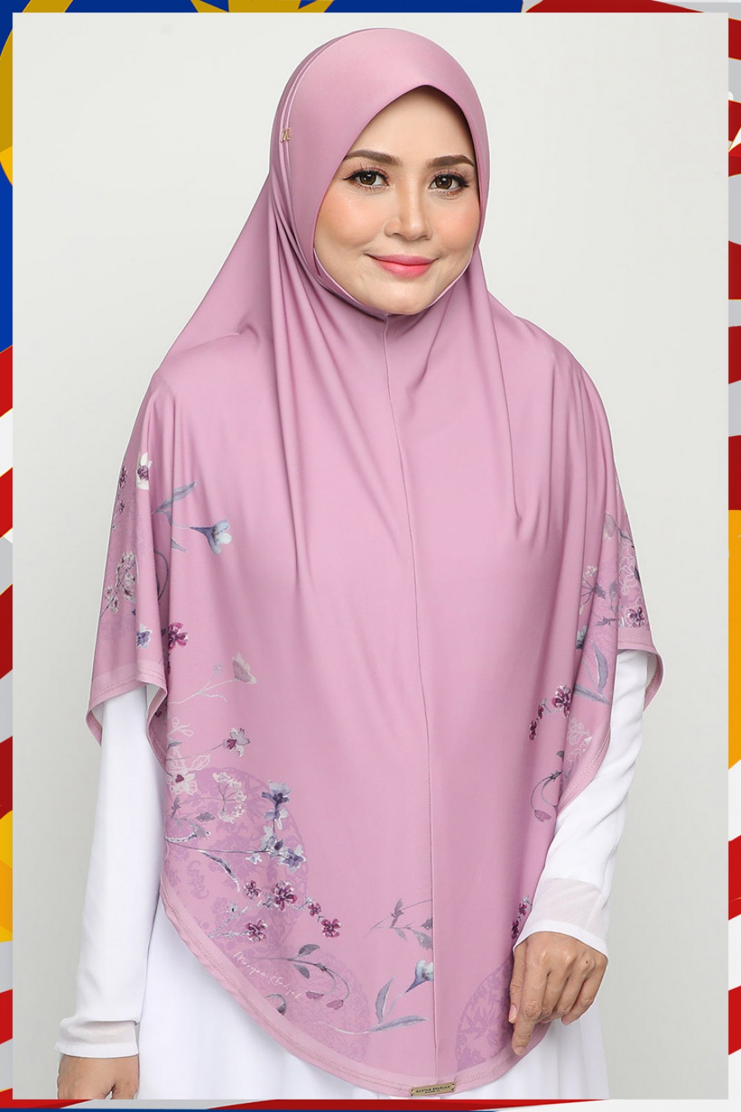 Sarung Printed Najdiyyah Pinky Orchid