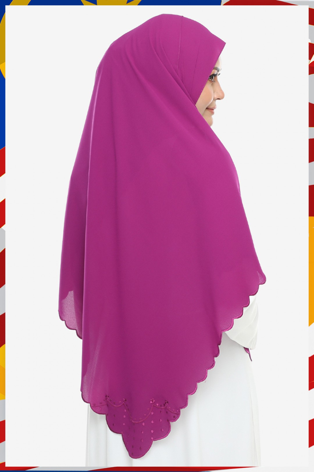 Shawl Sulam Pansy Bright Raisin