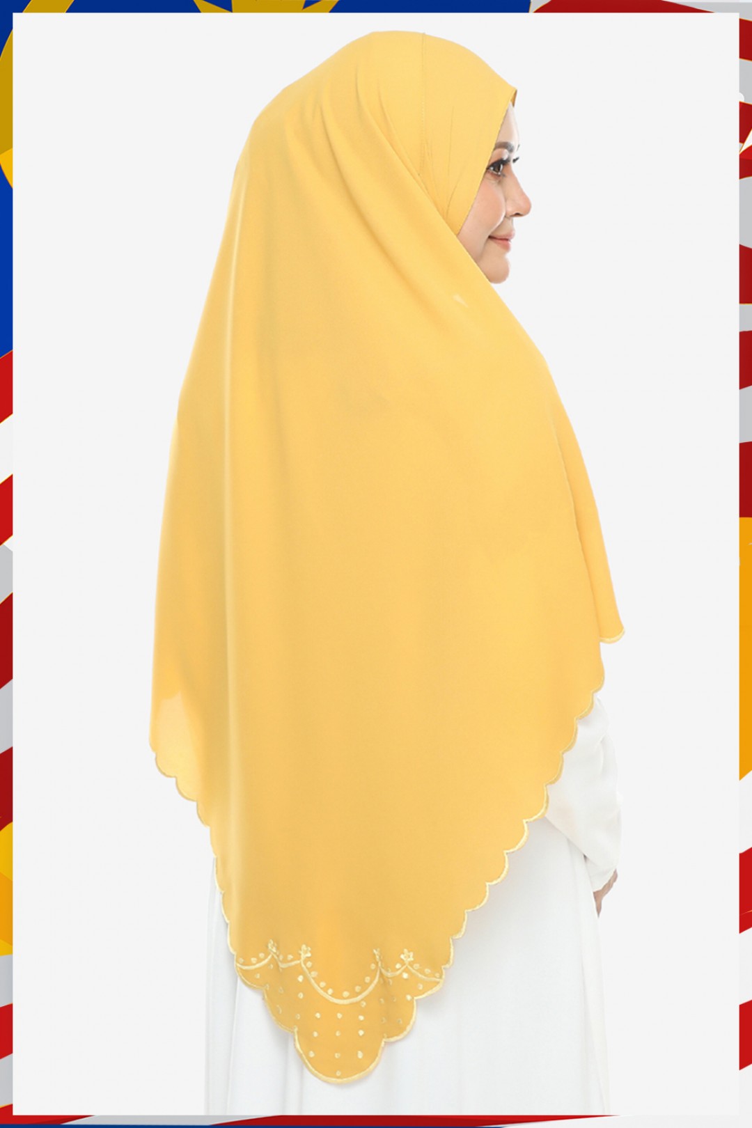 Shawl Sulam Pansy Canary Yellow