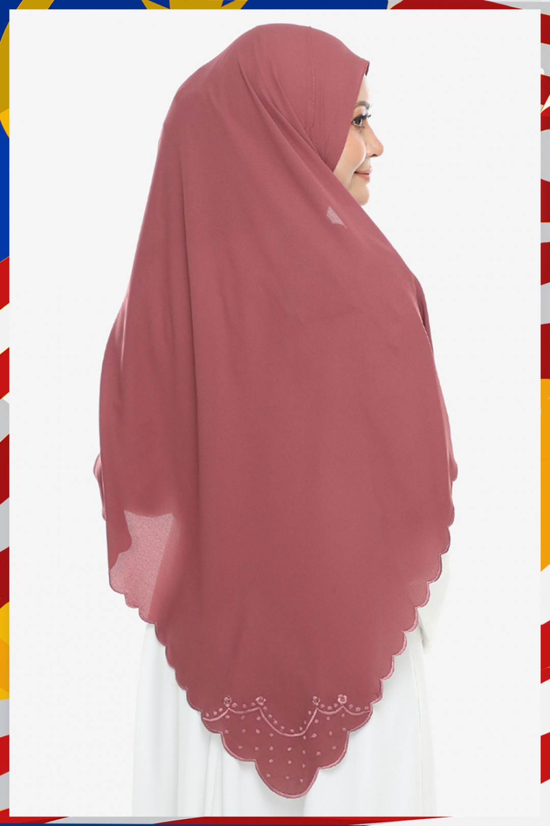 Shawl Sulam Pansy Dull Magenta