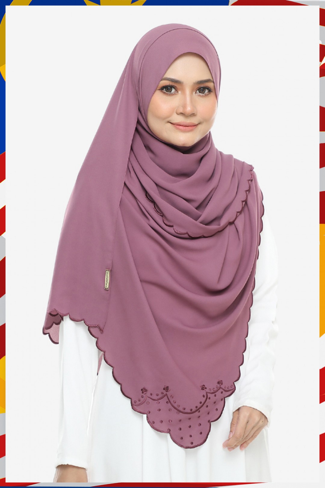 Shawl Sulam Pansy Burgundy Plum