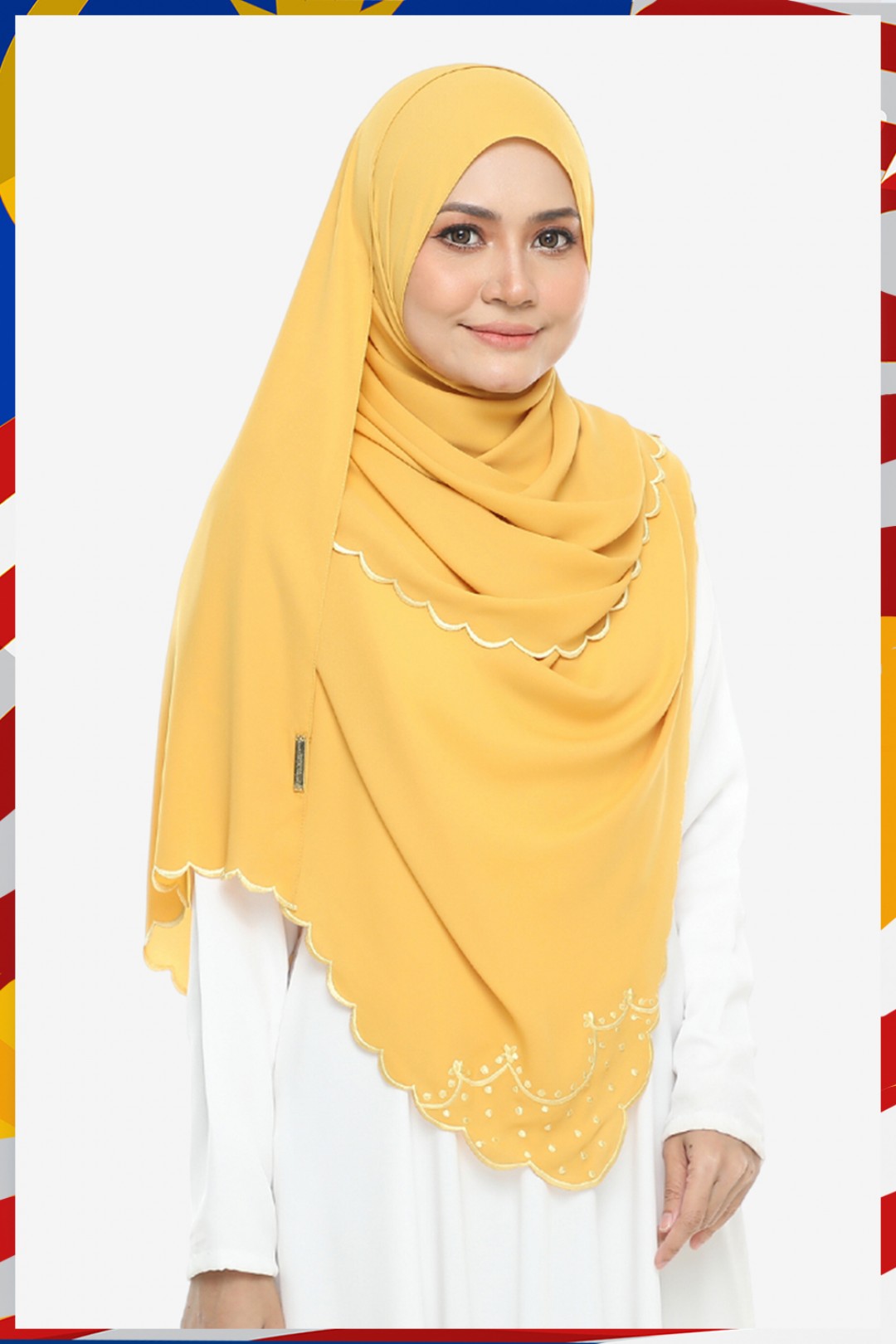 Shawl Sulam Pansy Canary Yellow