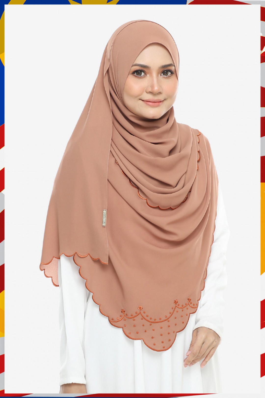 Shawl Sulam Pansy Caramel Choc