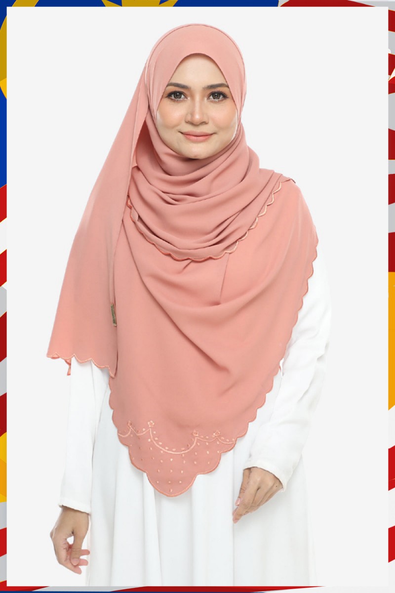 Shawl Sulam Pansy Orange Salmon