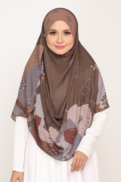 Long Shawl Printed Kiara Van Dyke Brown