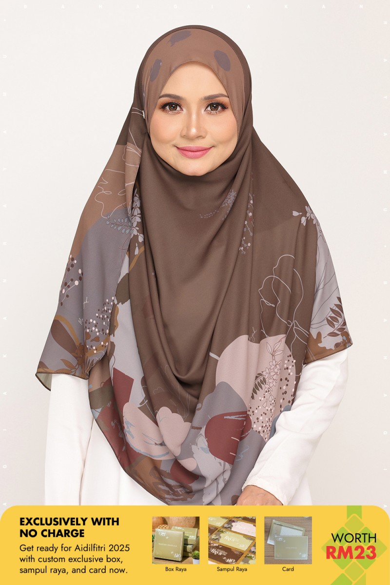 Long Shawl Printed Kiara Van Dyke Brown