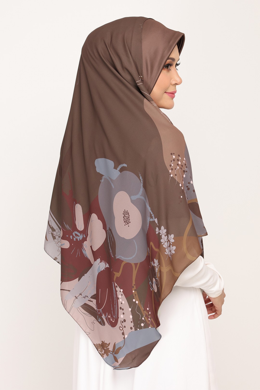 Long Shawl Printed Kiara Van Dyke Brown