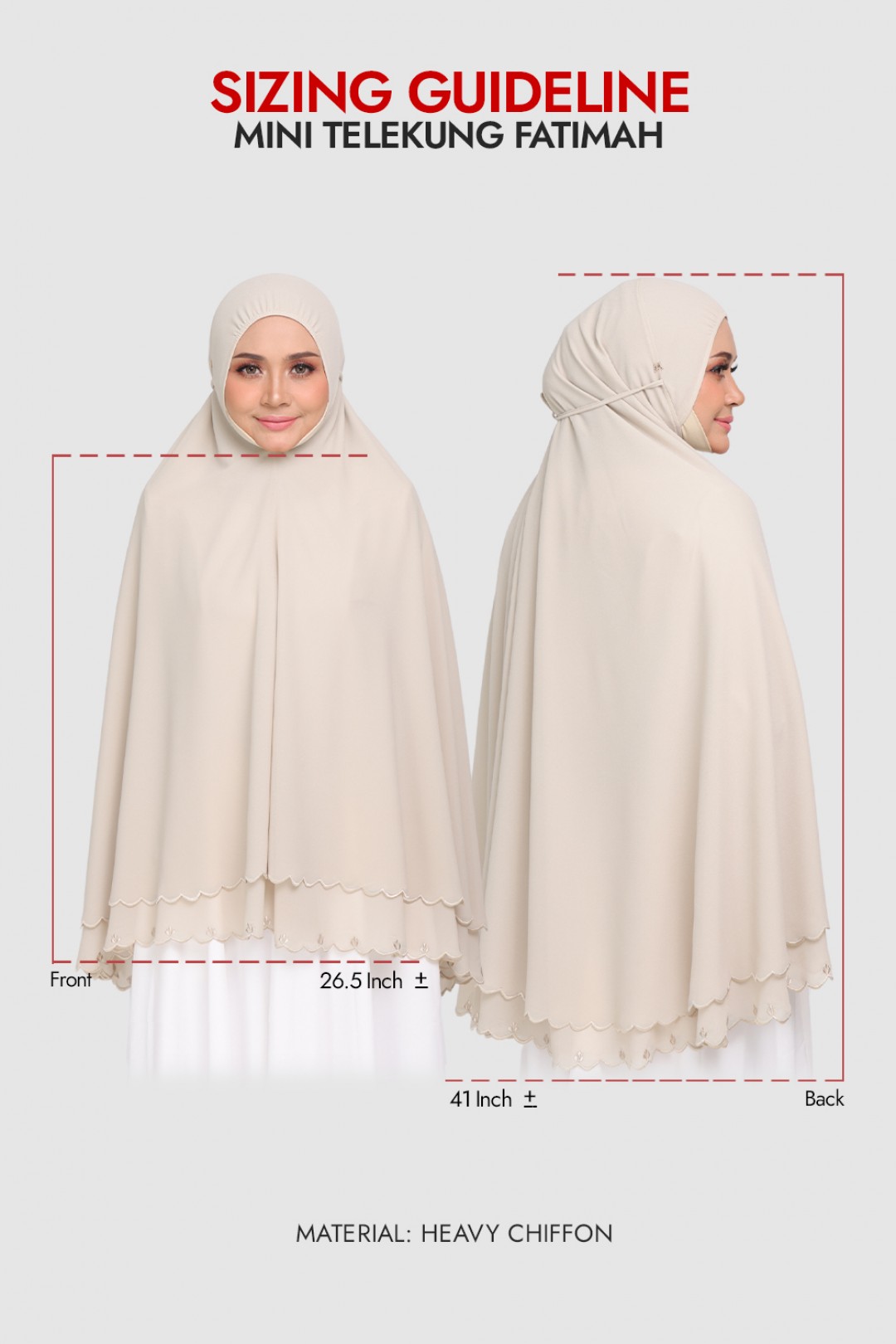 Mini Telekung Fatimah Lilac Grey