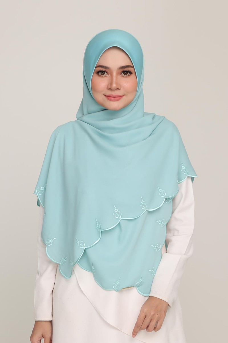 [AS-IS]- Instant Bawal Sulam Teal Sky