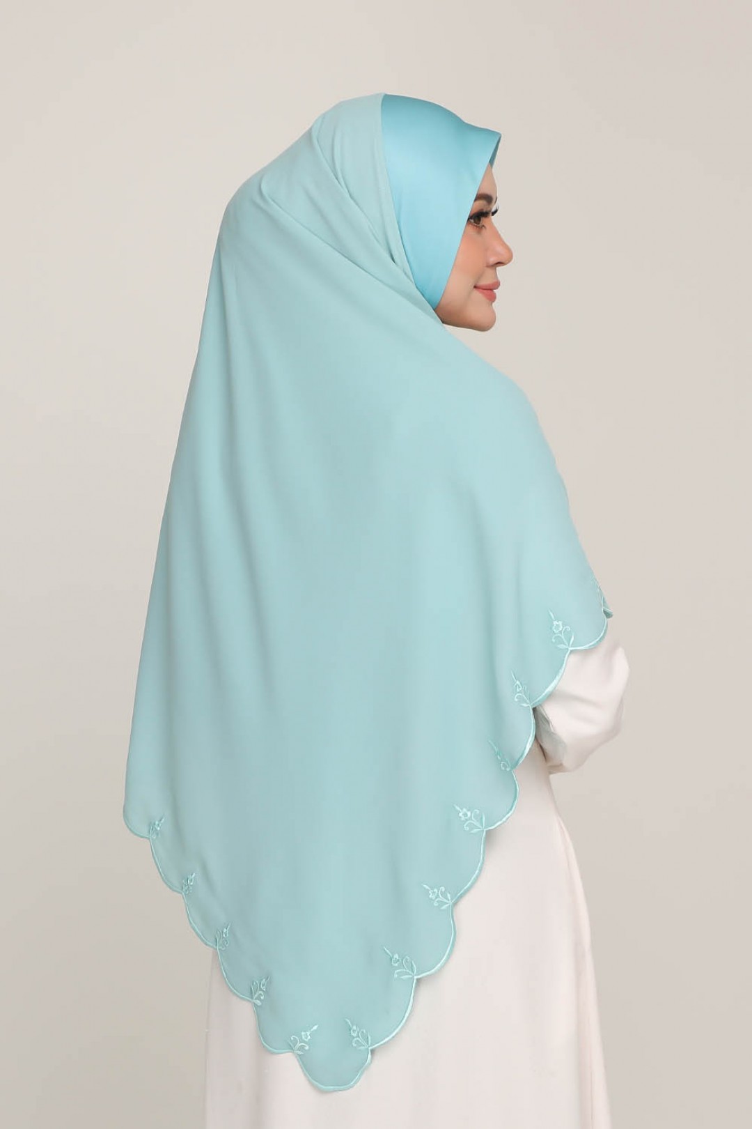 [AS-IS]- Instant Bawal Sulam Teal Sky