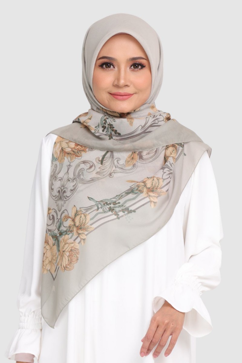 [SAMPLE]-Bawal Printed Tulip Grey