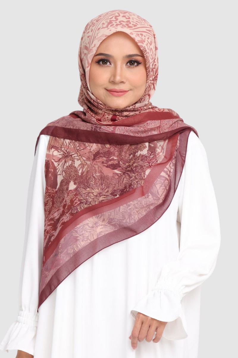 [SAMPLE]-Bawal Printed Hibiscus Red