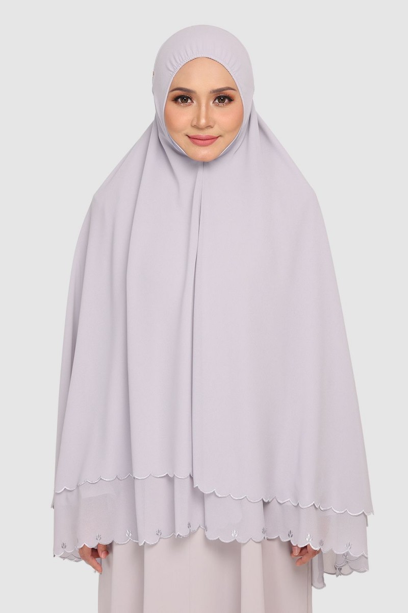 Mini Telekung Fatimah Flash Grey