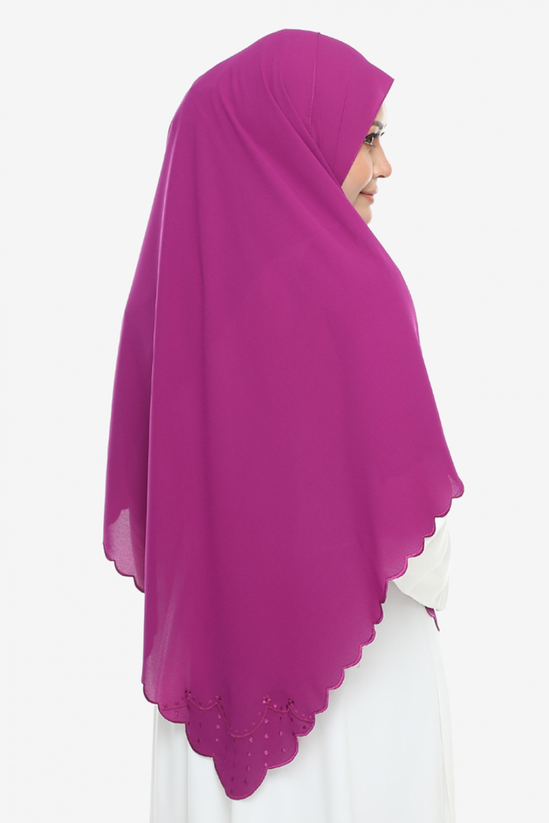 Shawl Sulam Pansy Bright Raisin