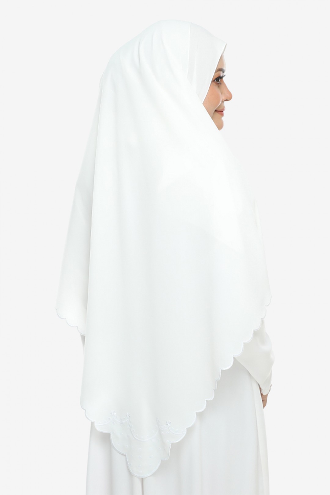 Shawl Sulam Pansy White Rose