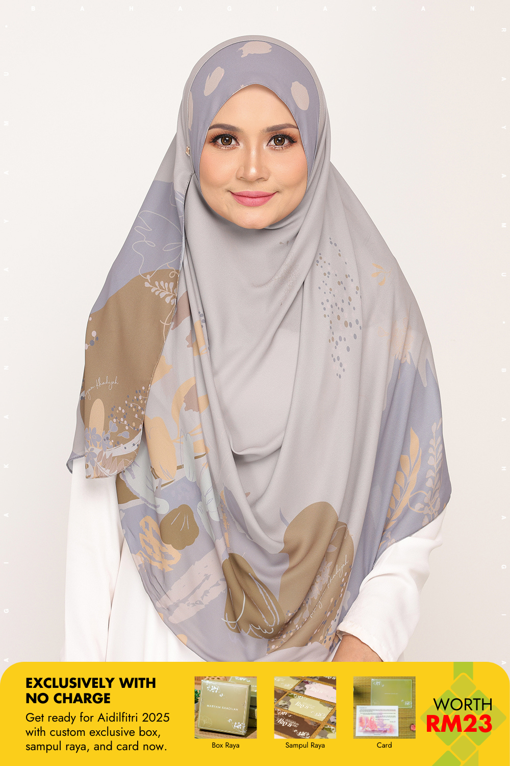 Long Shawl Printed Kiara Silver Rod