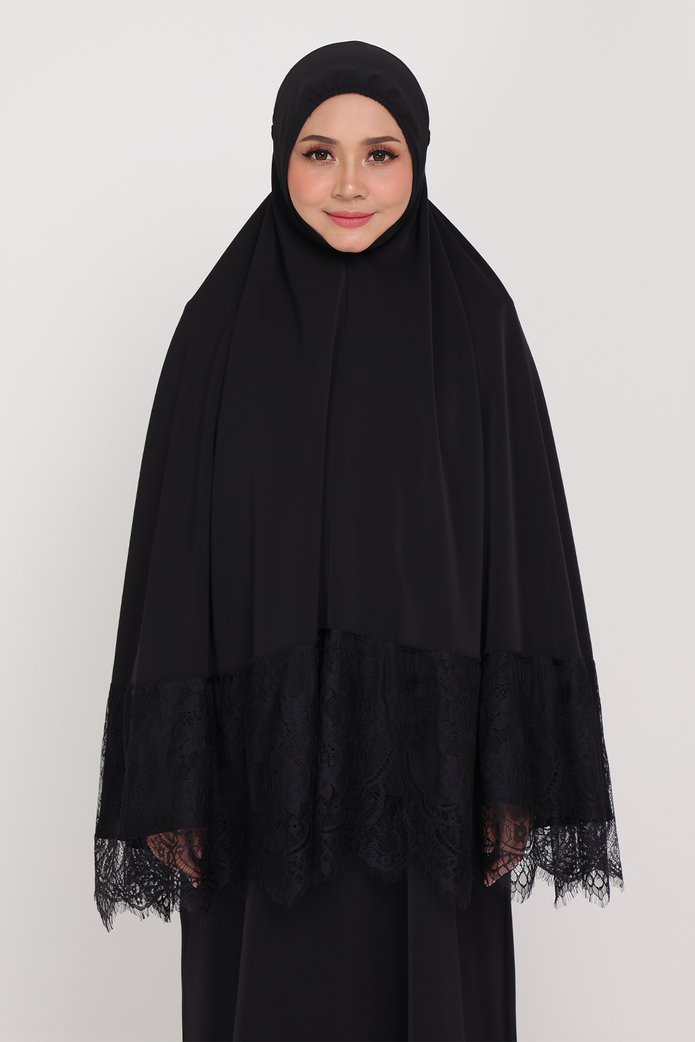 Mini Telekung Lace Dahlia Night Black