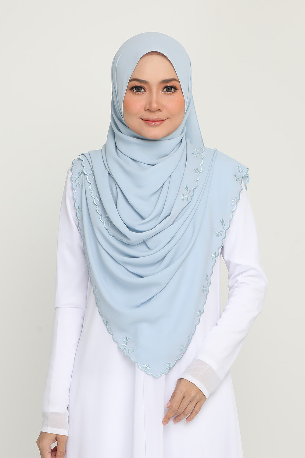 Shawl Sulam Sky Blue